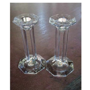 Marc Aurel Crystal Candle Holders: Bleikristall Lead Crystal Pair