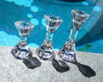 3 Stunning Villeroy & Boch "Crystal Cocktail Club" Crystal Candleholders