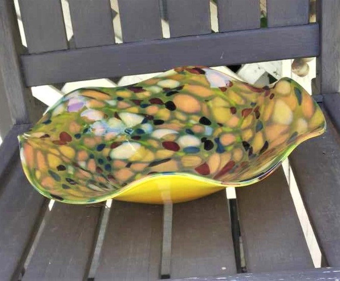 Alicja Poland 13 Confetti Art Glass Smoothly Ruffled Etsy