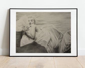 Marilyn Monroe Zeichnung-Fine Art Giclée-Druck