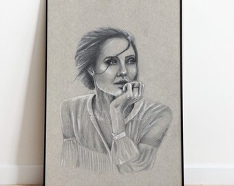 Original Pencil Drawing- Angelina Jolie Portrait