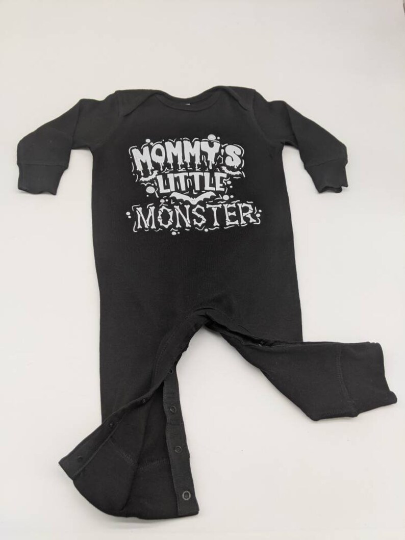 Black Mommy's Little Monster Goth Baby Bodysuit One Piece Etsy