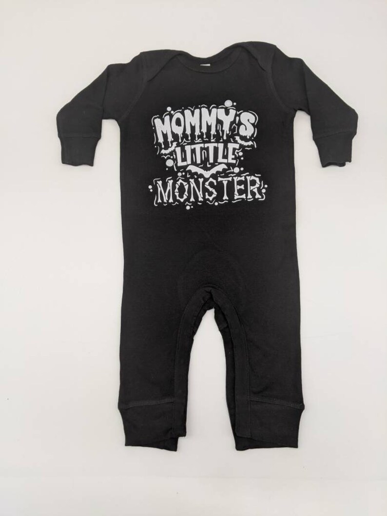 Black Mommy's Little Monster Goth Baby Bodysuit One Piece Etsy