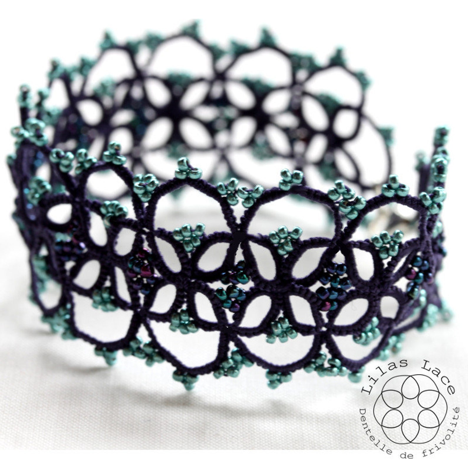 Cuff Pattern Tal Bracelet Tatting Pattern Cuff Shuttle Tatting Pattern or Needle Tatting ...