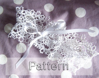 Garter pattern into tatting - Wedding accessible model debutante shuttle or needle - bridal accessory