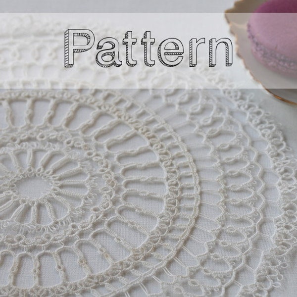 Doily tatting pattern - placemat pattern needle tatting lace  - grand napperon - shuttle tatting or needle tatting tatting pattern frivolity