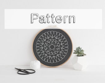 Embroidery pattern for beginner, simple embroidery, modern embroidery, hand embroidery, lace embroidery mandala pdf embroidery pattern