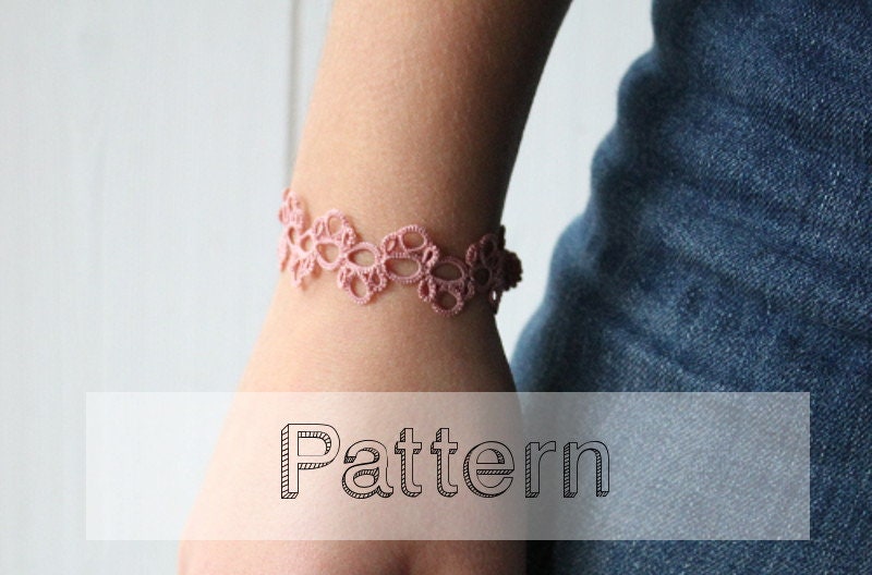 Cuff Pattern Tal Romance Bracelet Tatting Pattern Cuff Shuttle Tatting Pattern or Needle ...