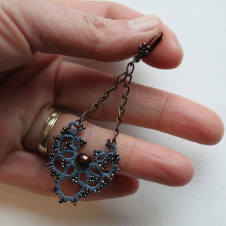 Tatting pattern long earrings in tatting lace tutorial for Etsy Nederland