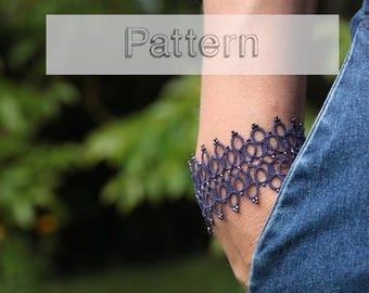 Jewelry set tatting patterns 2 bracelets & 1 necklace tatted lace, shuttle tatting or needle tatting DIY - tatted pattern frivolite