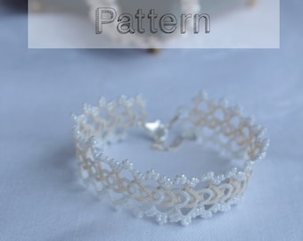 Bracelet celtique tatting pattern cuff shuttle tatting pattern or needle tatting pattern - shuttle tatting tutorial DIY frivolite pattern