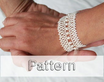 Patron bracelet en frivolité - modèle frivolité navette ou à l'aiguille - manchette bracelet tatting pattern shuttle needle ANKARS