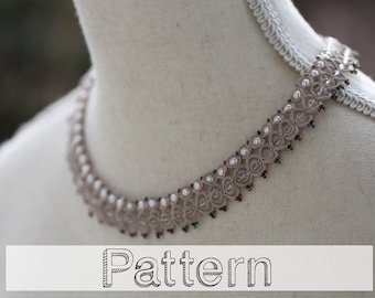 Tatting pattern for necklace - tatted jewelry - shuttle tatting pattern or needle tatting pattern frivolite frivolity tatted lace tutorial