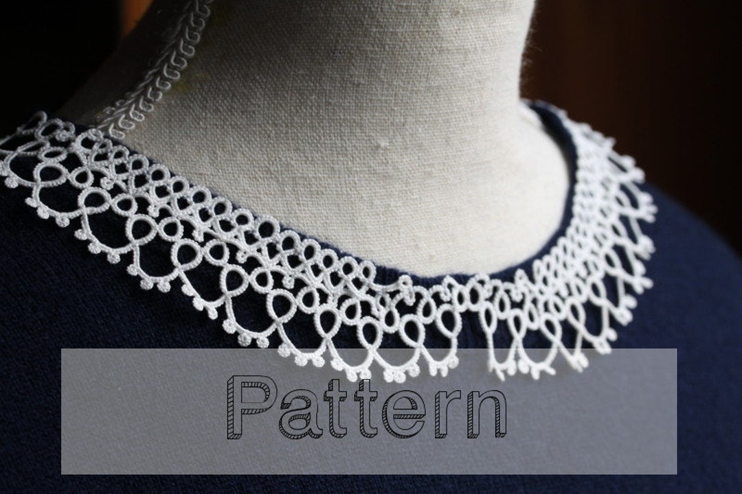 Collar Tatting Pattern for Shuttle Tatting or Needle Tating Sweater