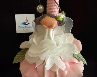 White Fairy Design, Greek Easter Lambatha Candle, Palm Sunday, Godchild gift