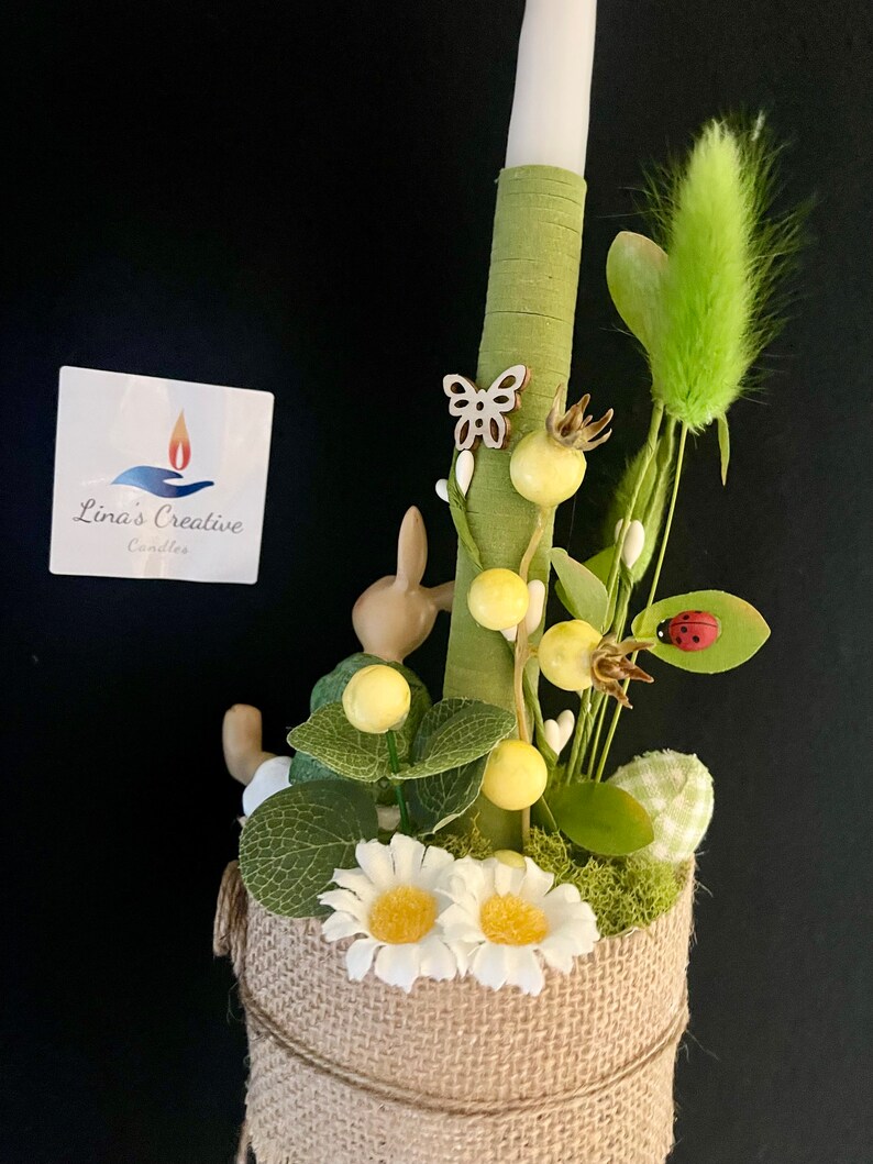 Palm Sunday Candle, Orthodox Easter Lambatha, Sitting Bunny Candle