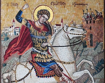 Handmade Mosaic - Saint George And The Dragon