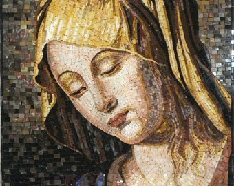 Portrait Of Virgin Mary Mosaic Art For Home Decor Religious Art Virgin Mart Mosaic Wall Art Portrait