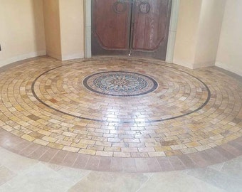 Stone Tile Mural - Cala Mosaic Medallion