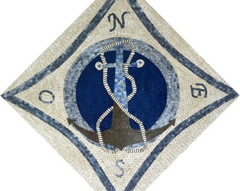 Nautical Mosaic - Anchor Compass