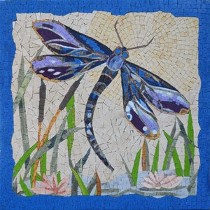 Dragonfly Mosaic Art For Home Decoration Wall Art Handcrafted Mosaic For Living Room Decor