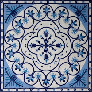 Botanical Geometric Mosaic Pattern Design