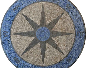 Mosaic Artwork - Compass Floor