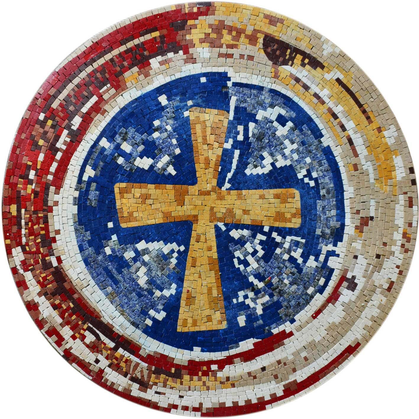 Mosaique De Marbre Maronite Cross Etsy Mosaique De Marbre Maronite Cross Etsy