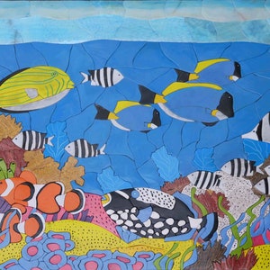 Mosaic Ocean Scene - Fish Art