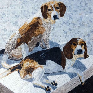 A Mosaic of Memories: Canine Companionship | Custom Pet Portraits, Handmade Dog Mosaic Art, Modern Wall Decor