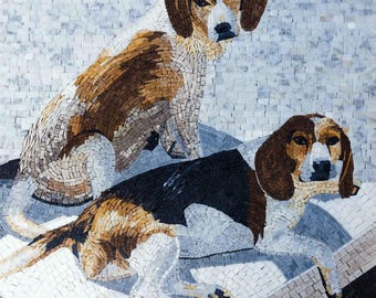 Custom Pet Mosaic Portrait: Handmade Dog Art, Modern Wall Decor