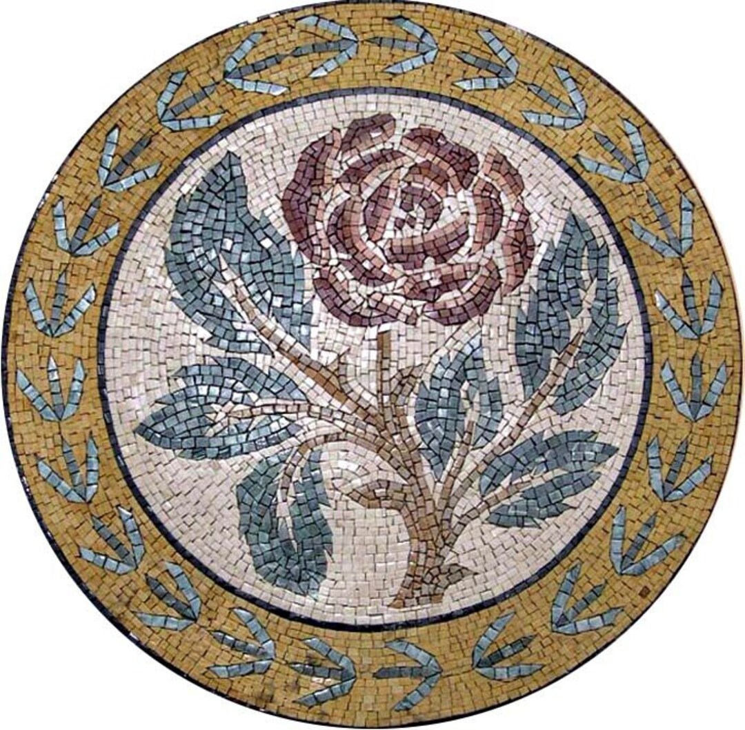 Red Rose Medallion Mosaic - Etsy