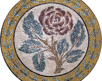 Red Rose Medallion Mosaic