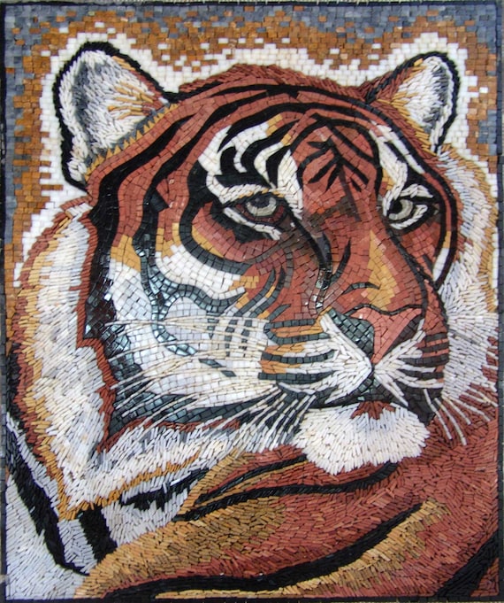 Tiger Mosaic Handmade Mosaic Art - Etsy