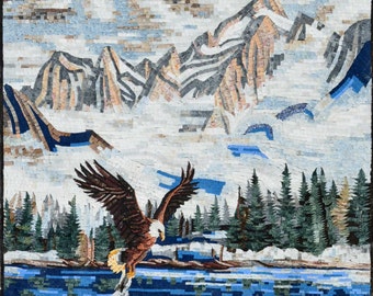 Marble Mosaic - Rising Eagle in the Mountains