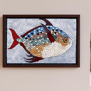 Fish Mosaic - Beautifully Colored Fish Marble Mosaic