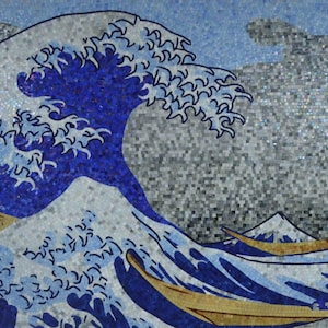 Glass Mosaic Tile Art Waves