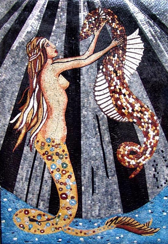 Vintage Siren Tapestry Jacket - Mermaid Seascape