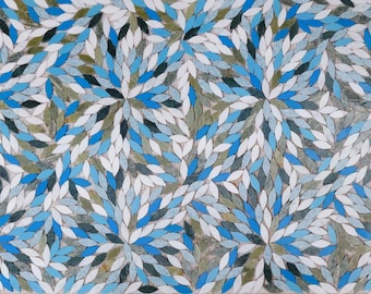 Handmade Marble Mosaic Tile Art: Floral Wall Decor