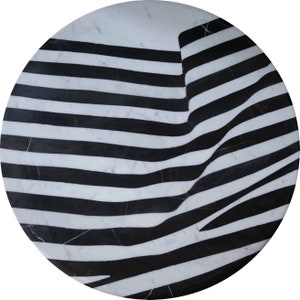 Mosaic Medallion Stone Art - Zebra Strips