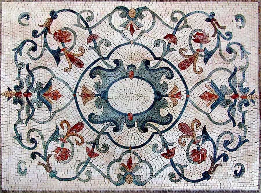 Mosaique De Sol Botanique Arabesque Kali Etsy Mosaique De Sol Botanique Arabesque Kali Etsy