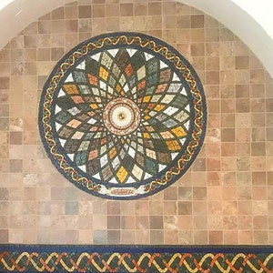 Marble Mosaic Art - Falak, Decorative Medallion For Home Mosaic Floor Art