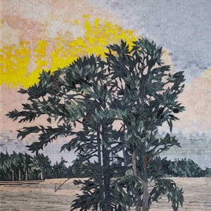 Mosaic Design - River, Tree & Sunset