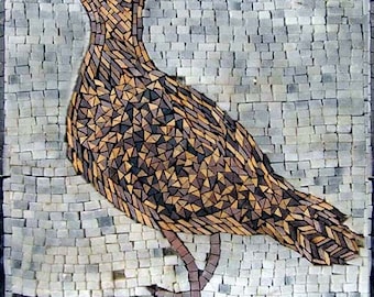 Mural Mosaic Bird Art For Wall Decor Handcrafted Mosaic Art Kitchen Backsplash Customizable Mosaic