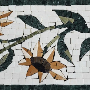 Sunflower Mosaic Border Pattern Tile