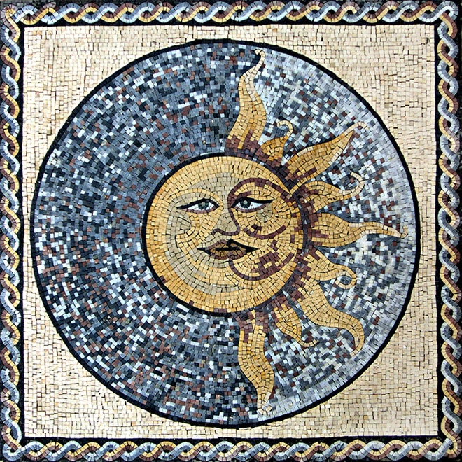 Roman Sun Mosaic Panel Synne - Etsy