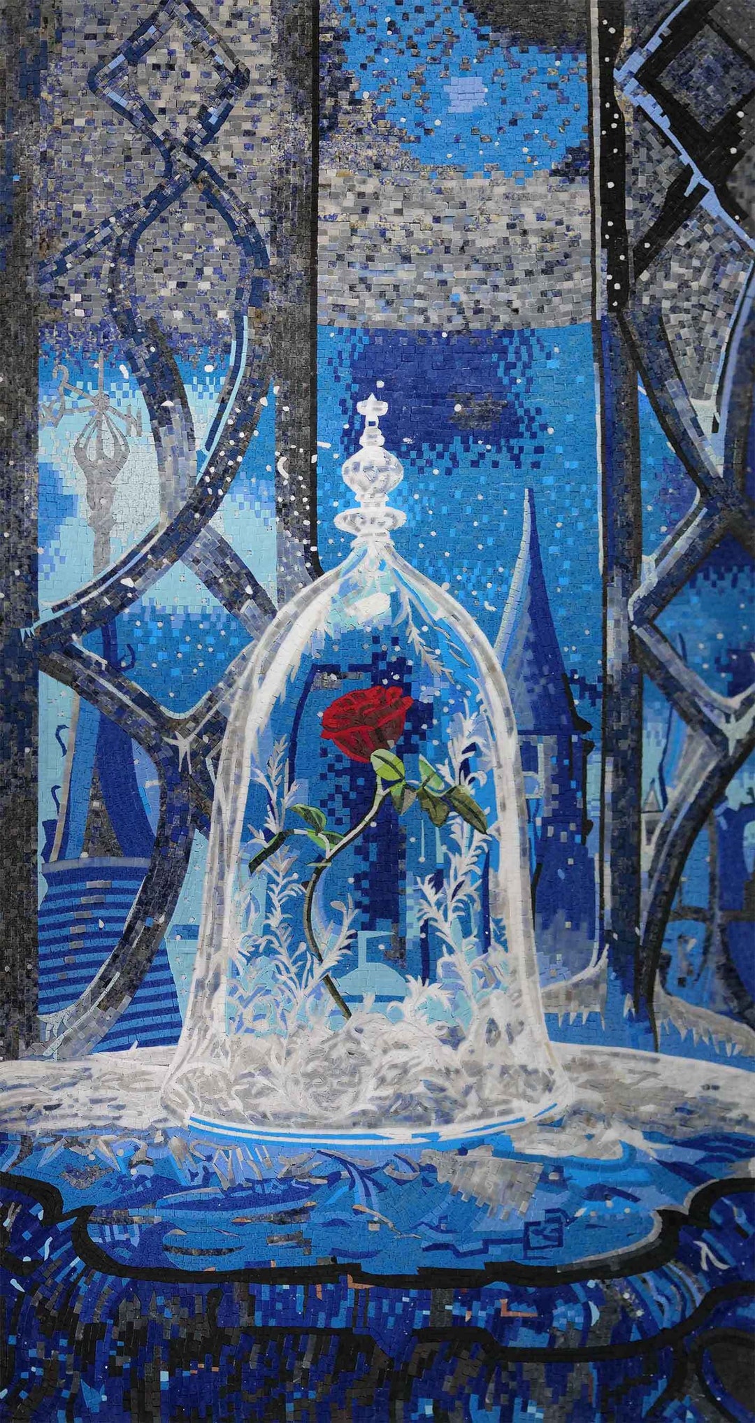 The Enchanted Mosaic Red Rose - Beauty & the Beast - Etsy