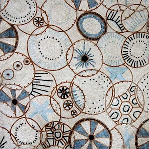 Abstract Circle Mosaic Patterns Marble Art Tile for Bathrooms, Walls, & Home Decor image 1