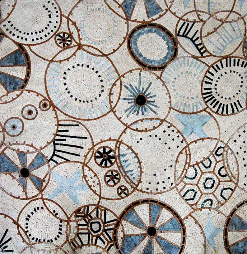 Abstract Circle Mosaic Patterns Marble Art Tile for Bathrooms, Walls, & Home Decor image 1