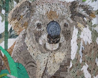 The Koala - Handcut Mosaic | Custom Marble Wall Art, Animal-Themed Decor, Unique Handmade Design